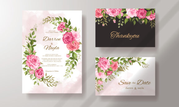 Beautiful Floral Wedding Invitation: Premium Print Templates