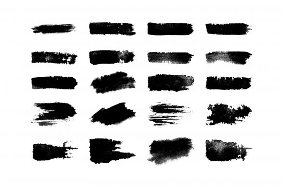 Black Hand Painted Brush Strokes: Bold Textures