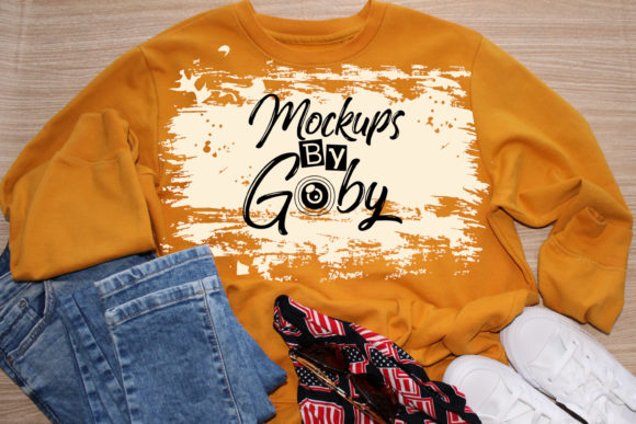 Bleached Orange Sweatshirt Mockup for Hoodies Amp Branding