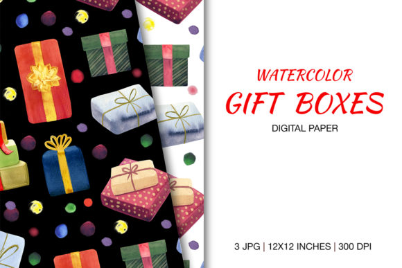 Colorful Gift Boxes Patterns for Branding
