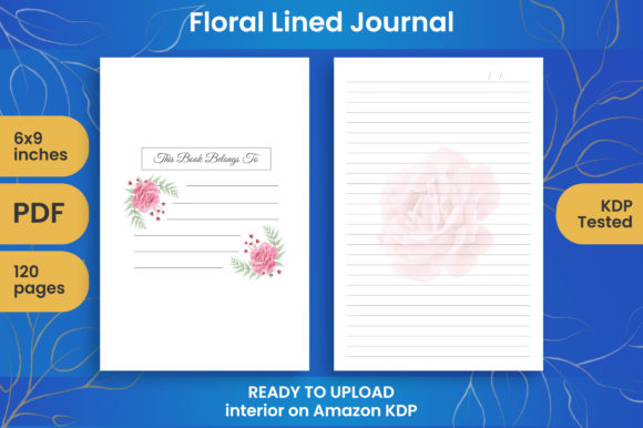 Floral Lined Journal Pages KDP Interior Review