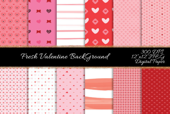 Fresh Valentine Seamless Patterns for Print Templates