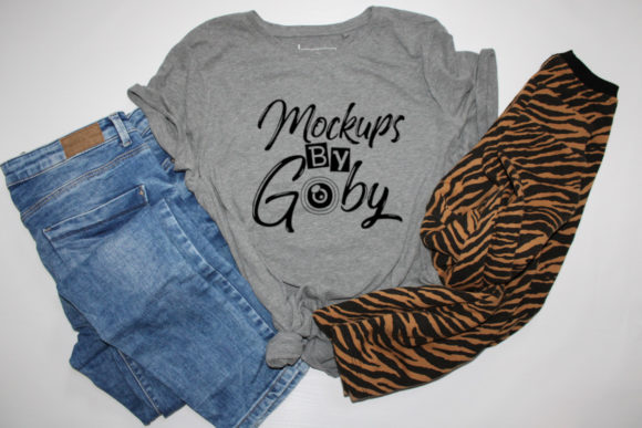 Gray T-shirt Mockups & Jeans for Modern T-Shirts