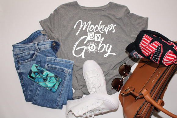 Gray T-shirt Mockups: Woman Design for T-Shirts