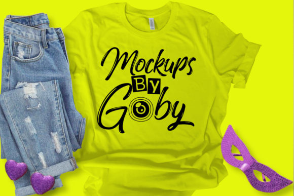 Mardi Gras Mockups: Yellow Green T-Shirts Review