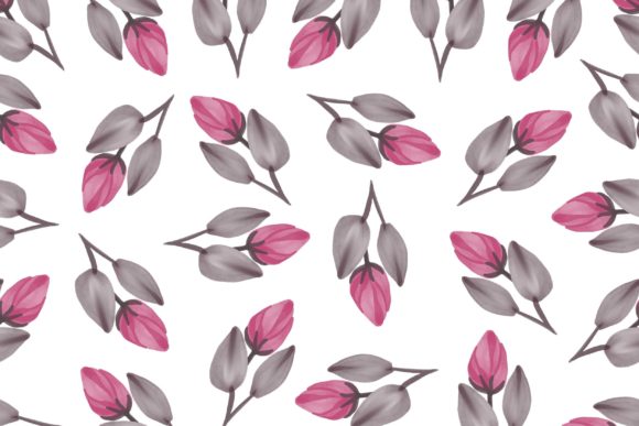 Pink Flower Bud Seamless Pattern for Modern Patterns