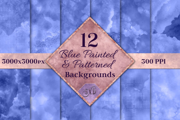 Review: Blue Painted and Patterned Backgrounds for Embroidery