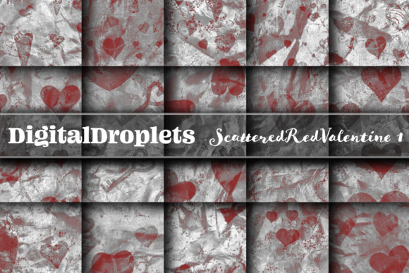 Scattered Red Valentine 1: Premium Backgrounds for Crafts
