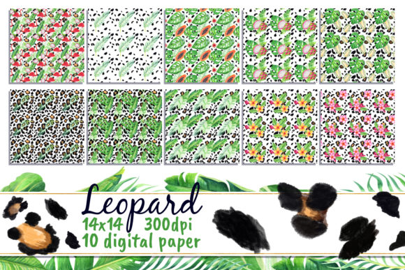 Tropical Leopard Digital Paper Safari Patterns Review