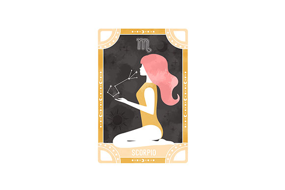 Watercolor Scorpio Zodiac Sign for Birthday Shops