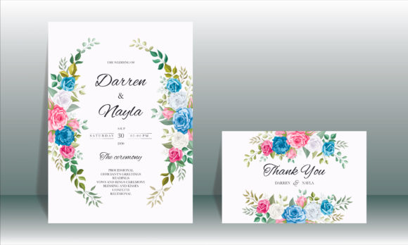 Wedding Card with Beautiful Roses: Print Templates Review