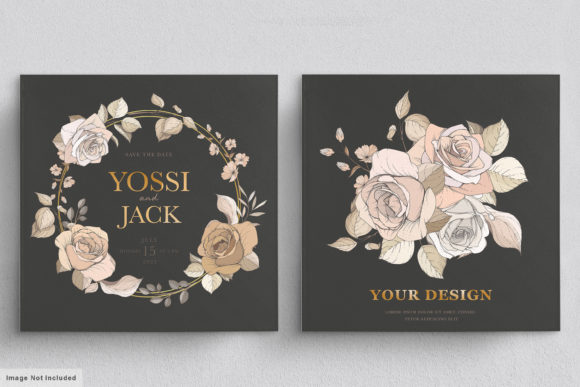 Wedding Floral Wreath Set: Premium Print Templates