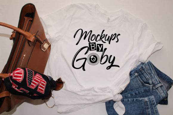 White T-shirt Mockups, Jeans for T-Shirts Branding