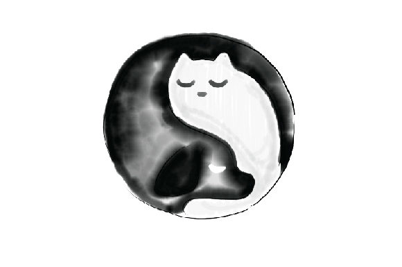 Yin Yang Cat and Dog Watercolor: Animals in Branding